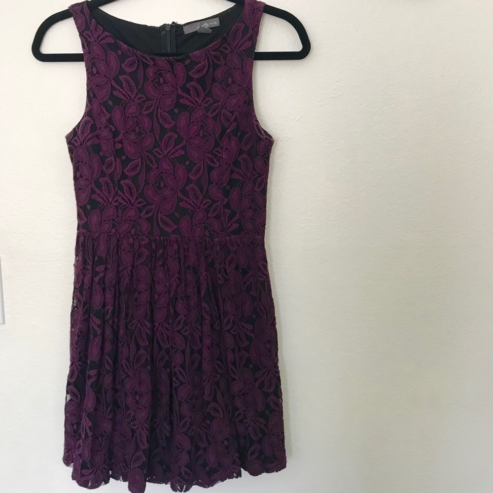 Adorable baby doll mini skirt dress purple lace